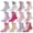Multicolor, variant on 12 Pairs Baby Girls Grips Socks Kids Toddlers Infants Anti Slip Non Skid Funny Cartoon Crew Breathable Cotton Socks