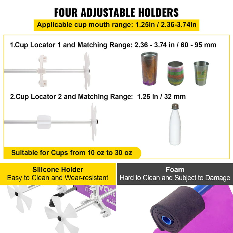 Four-Arm Cup Spinner 4 Cup Turner Tumbler Kit for Tumblers for DIY