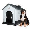 thumbnail image 1 of Casa Térmica para Perros de Raza Grande con Piso Elevado | Plástico Reforzado Impermeable con Protección UV | Puerta Metálica Abatible y Techo con Drenaje Rápido | Gris, 1 of 8