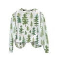 thumbnail image 4 of ABATAB Christmas Sweatshirt for Women Crewneck Long Sleeve Christmas Tree Print Cute Pullover Vacation Casual Trendy Outfits, 4 of 6