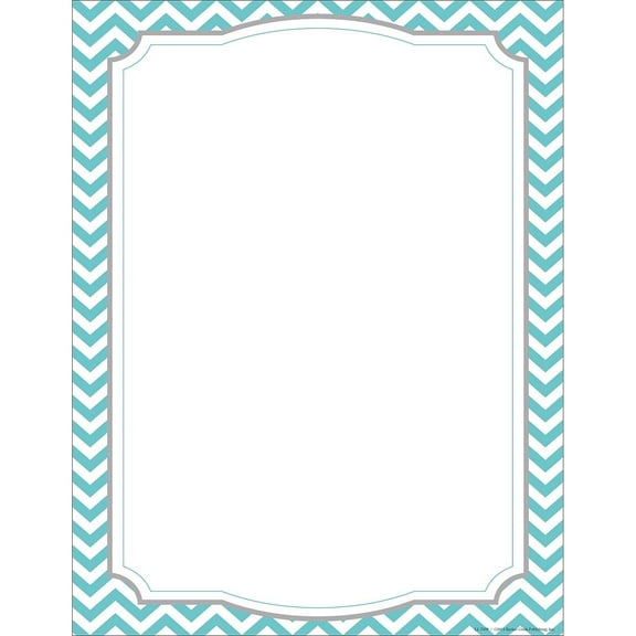 Barker Creek 8 1/2" x 11" Decorative Computer Paper Turquoise Chevron 50/Pack LL740