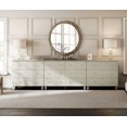 thumbnail image 2 of WAMPAT 12 Drawers Modern Wood Dresser for Bedroom, Modern Chest of Drawer, 118" Wide, Beige Linen Printed Finish, 2 of 9