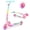 Pink, variant on BELEEV V2 Scooters for Kids with Light-Up Wheels & Stem & Deck, 2 Wheel Folding Scooter for Girls Boys, 3 Adjustable Height, Lightweight Kick Scooter for Children Ages 3-12, Purple