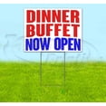 thumbnail image 1 of Dinner Buffet Now Open (18" x 24") Yard Sign, Includes Metal Step Stake, 1 of 6