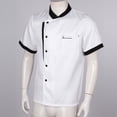thumbnail image 3 of Haitryli Men Women Short Sleeve Chef Jacket Coat Hotel Restaurant Work Shirt Uniform White 4XL, 3 of 7
