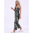 thumbnail image 2 of DARING DIVA Women's Satin Loungewear Leopard Print Cami Spaghetti Pajama Sets S Jet Black, 2 of 7