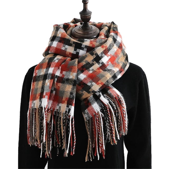 Bufanda de otoño invierno para mujer, bufanda clásica Sugezi, bufanda cálida a cuadros