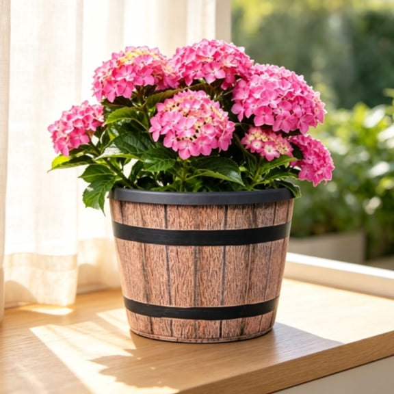 Plant Pot for Indoor Outdoor,Plastic Floor Planters with Drainage Holes,Lightweight Flower Pot for Home,Patio & Garden,8*5.48in