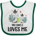 thumbnail image 3 of Inktastic Zebra My Uncle Loves Me Boys or Girls Baby Bib, 3 of 4