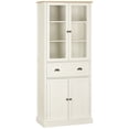 thumbnail image 2 of HOMCOM 72" Freestanding Kitchen Pantry Cabinet, Tall Storage Cabinet with Glass Doors, Drawer and Adjustable Shelves for Dining Room, Cream White, 2 of 9