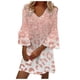 thumbnail image 2 of Puntoco Vestido De Manga Corta Con Cuello En V, Estampado Con Cuello En V Vestido De Manga 7 Cuartos Con Cuello En V Rosa Xxxxxl, 2 of 6
