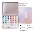 thumbnail image 3 of Juego de caja de hierro para pintura de acuarela de 36 colores y 48 colores, color perlado, para decoración de uñas, acuarela sólida, para principiantes, 3 of 5