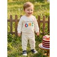 thumbnail image 6 of RUINIXCW Baby Boy 1st Birthday Outfits Letter Print Long Sleeve Crew Neck Sweatshirts and Joggers Pants 2 Piece Set, 6 of 9