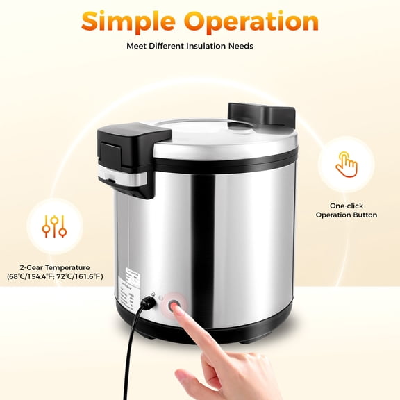 20Qt Aluminum Alloy Commercial Food Warmer – Anti-Scald Handle, US Plug, Ideal for Festival Catering, School Cafeterias & Backyard Parties