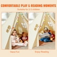 thumbnail image 6 of VEVOR Kids Play Tent, Teepee Tent for Kids 1-5 Years Old, Tent for Kids with Windows for Indoor and Outdoor, Toddler Tent with Mat and Plush Decorative Balls, for Boys and Girls, Beige, 6 of 9