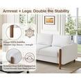 thumbnail image 6 of Yadil Teddy Fleece Upholstered 3 Seater Sofa Couch, Wooden Home Sofa Living Room, Comfy Cloud Couch for Bedroom, Home Office, Cream White, 6 of 8