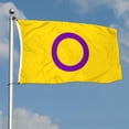 thumbnail image 2 of Dutern Double Sided Intersex Pride Flag Banner 3 Ply with Brass Grommets 3x5 Feet, 2 of 4