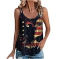 thumbnail image 2 of Jsaierl Independence Day Tops for Women Casual Elegant Sleeveless Tank Top Patriotic Red White and Blue Graphic Camisole Soft Spaghetti Strap Blouses Vest, 2 of 6