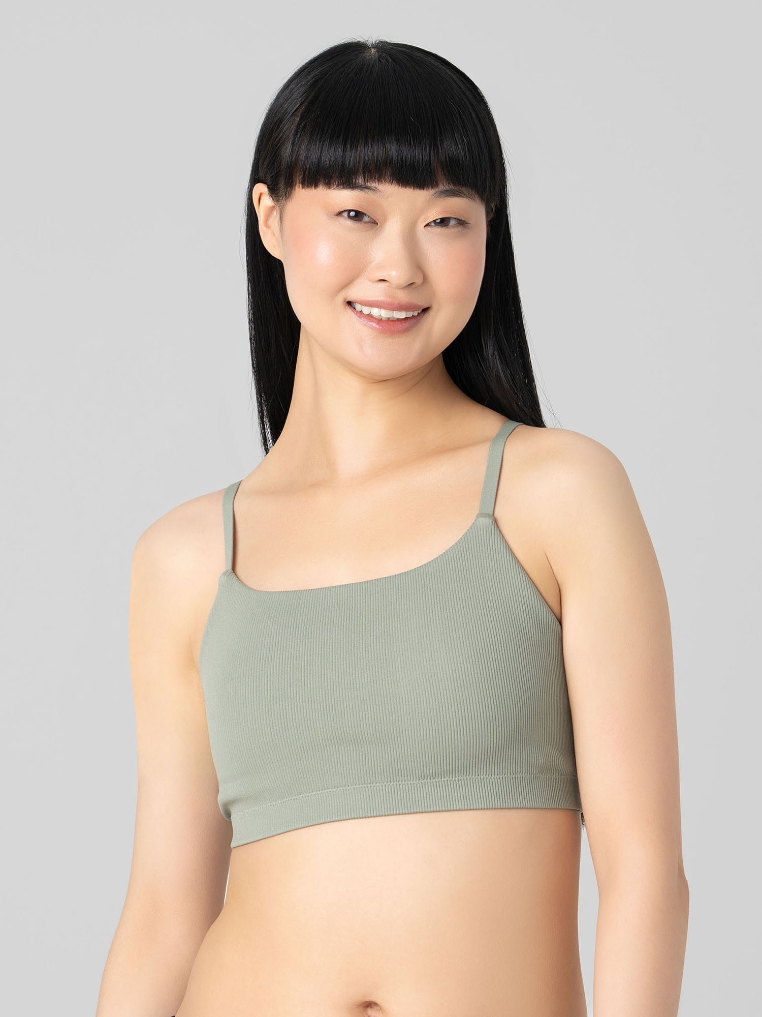 No Boundaries Women's Seamless Ribbed Cami Bralette, Sizes XS-XXXL