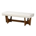 thumbnail image 2 of Baxton Studio Theo Japandi Cream Boucle Fabric and Walnut Brown Finished Wood Bench, 2 of 8