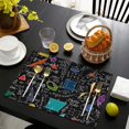 thumbnail image 4 of Math Equations Symbols Black Pattern Summer Placemats Table Placemats Set Of 4-Linen Kitchen Washable Placemats Table Mats 11.8"x17.7" Non-Slip Heat Resistant, 4 of 6