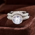 thumbnail image 3 of K-KED Elegant Women 925 Silver Filled Ring Cubic Zircon Wedding Ring Delicate Jewelry Sz 6-10-7, 3 of 6
