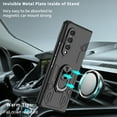 thumbnail image 4 of Allytech Case for Samsung Galaxy Z Fold 3 5G Released, Slim Thin All-Inclusive Hard PC Rugged Rotatable Ring Holder Support Car Mount Magnetic Stand Cover for Galaxy Z Fold 3 2021, Black, 4 of 10