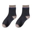 thumbnail image 2 of Opvise Mens Socks 1 Pair Mid Calf Socks Contrast Color Moisture Wicking Thickened Stretchy Terry Coldproof Soft Autumn Winter Men Sports Socks Daily Wear Dark Gray, 2 of 8