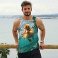 thumbnail image 6 of Picia Underwater Swimming Duck Printed Men’s Performance Tank, Men's Workout Tank Top Moisture-Wicking Tank Top Muscle tee, Breathable Workout Shirt-XX-Large, 6 of 7