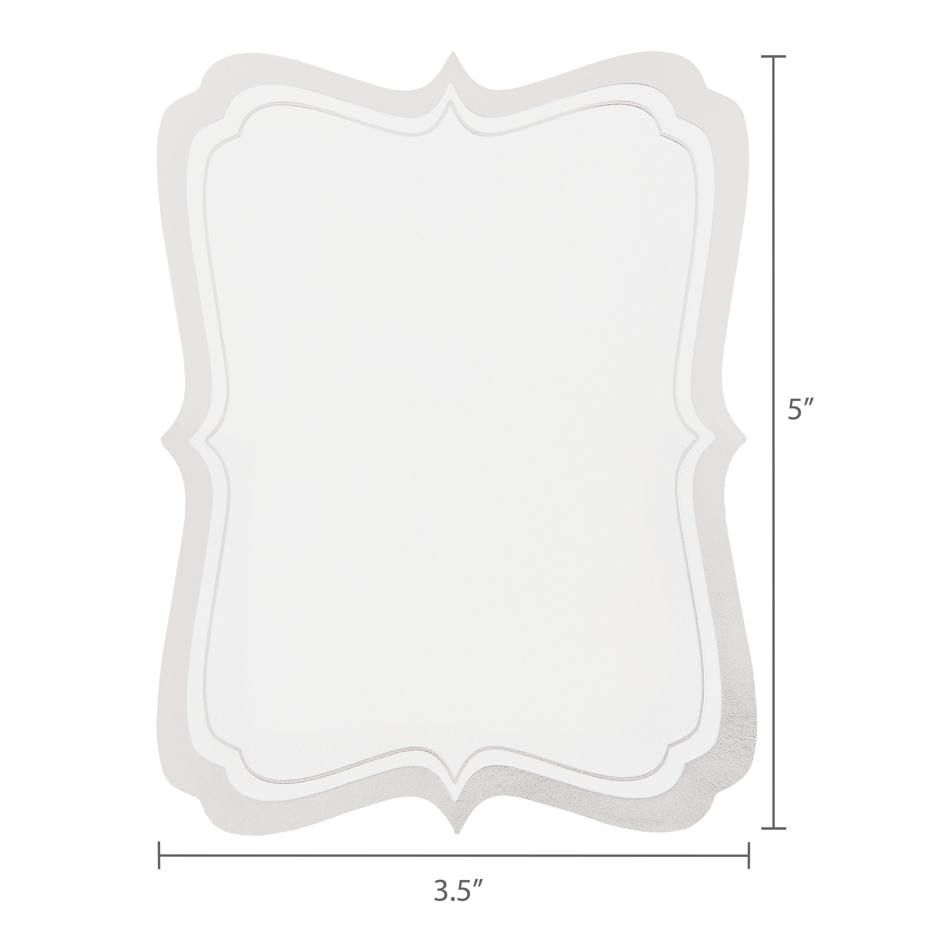 Silver/White Blank Place Paper Cards, 3.7" x 5.1", 25 Pieces, by Way To Celebrate