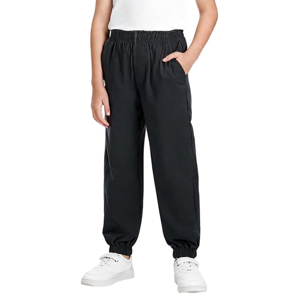 TFEOQRY Boys Girls Jogger Long Pants with Pockets Ice Silk Quick Dry Elastic Waist Back to School Loose Active Pants