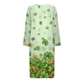 thumbnail image 4 of Yuyamidu St. Patrick's Day Womens Robes Green Leaf Long Nightgown Fashion Zipper Front Bathrobe for Women Casual Long Sleeves Robe Sleepwear Size 3XL Soft Dressing Gown with Pockets, 4 of 7