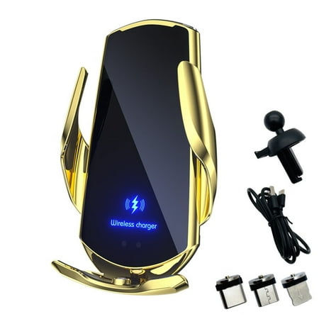 Wireless Car Charger Automotive Electric Induction 15W Wireless Charger Car Vent Mount Bracket Fast Charging Auto-Clamping Car Phone Holder Mount Air Vent Phone Holder