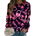 thumbnail image 6 of Women Valentines Sweatshirt Casual Love Theme Long Sleeve Crewneck Hoodless Tops Loose Comfortable Daily Loungewear Cute Sweatshirts for Women, 6 of 6