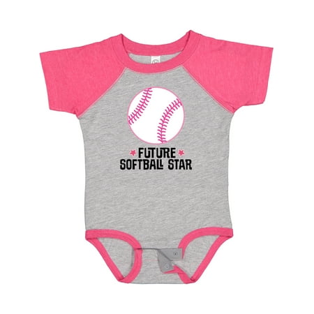 

Inktastic Future Softball Star Sports Girls Baby Bodysuit