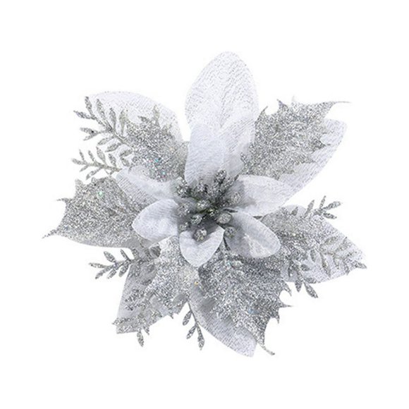 10 Pcs/bag Christmas Artificial Flower Christmas Tree Decorative Fake Flower Home Hanging Floral Decoration Type 3