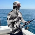 thumbnail image 6 of Men's Tropical Palm Tree Print Fishing Hoodie, Long Sleeve UPF 50+ Sun Protection Shirt with Built-in Face Mask and Thumbholes Black L, 6 of 9