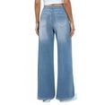 thumbnail image 3 of uublik Womens Jeans High Waisted Straight Jeans Loose Wide Leg Stretchy Denim Pants with Pockets, Light Blue, 3 of 4