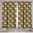 thumbnail image 2 of Ambesonne Retro Valance & Curtain, Orange and Green Circles, 55"x30", Yellow Green Orange, 2 of 6