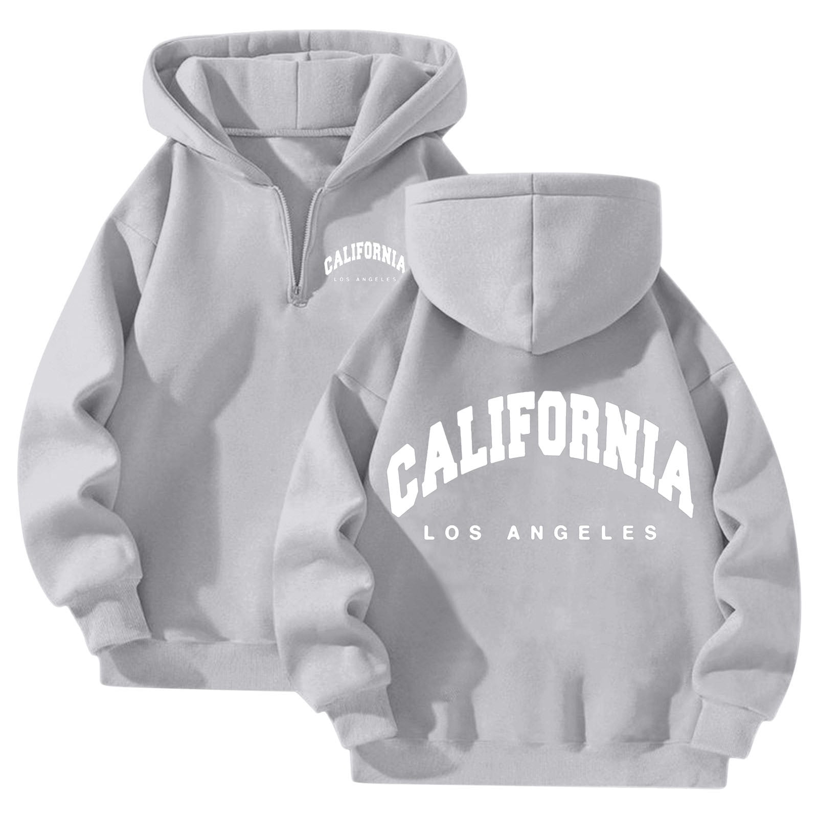Hoodies for Women 2025 California Los Angeles Hoodie Long Sleeve Graphic Y2K Hoody Hooded Sweatshirt Women Pullover