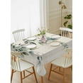 thumbnail image 2 of Eucalyptus Leaves Rectangle Tablecloth, Watercolor Weeping Teal Botanical Vintage Waterproof & StainResistant Tablecloth, Oil-proof Table Cover for Dining/Party/Wedding/Camping/Buffet 60x84 In, 2 of 9