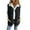 Black, variant on Women's Pocket Solid Color Sleeveless Cropped Fleece Button Vest Jacket Vest Coat for Fall and Winter, Short Style, Winter Clothes for Women,Beige,L