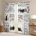 thumbnail image 2 of Manfei Safari Moose Black Out Curtains,Rustic Adventure Game Curtains Pack of 2 (42x63 Each),Gray White Plaid Bedroom Curtains For Boys Teens,Microfiber Bedroom Decor, 2 of 6