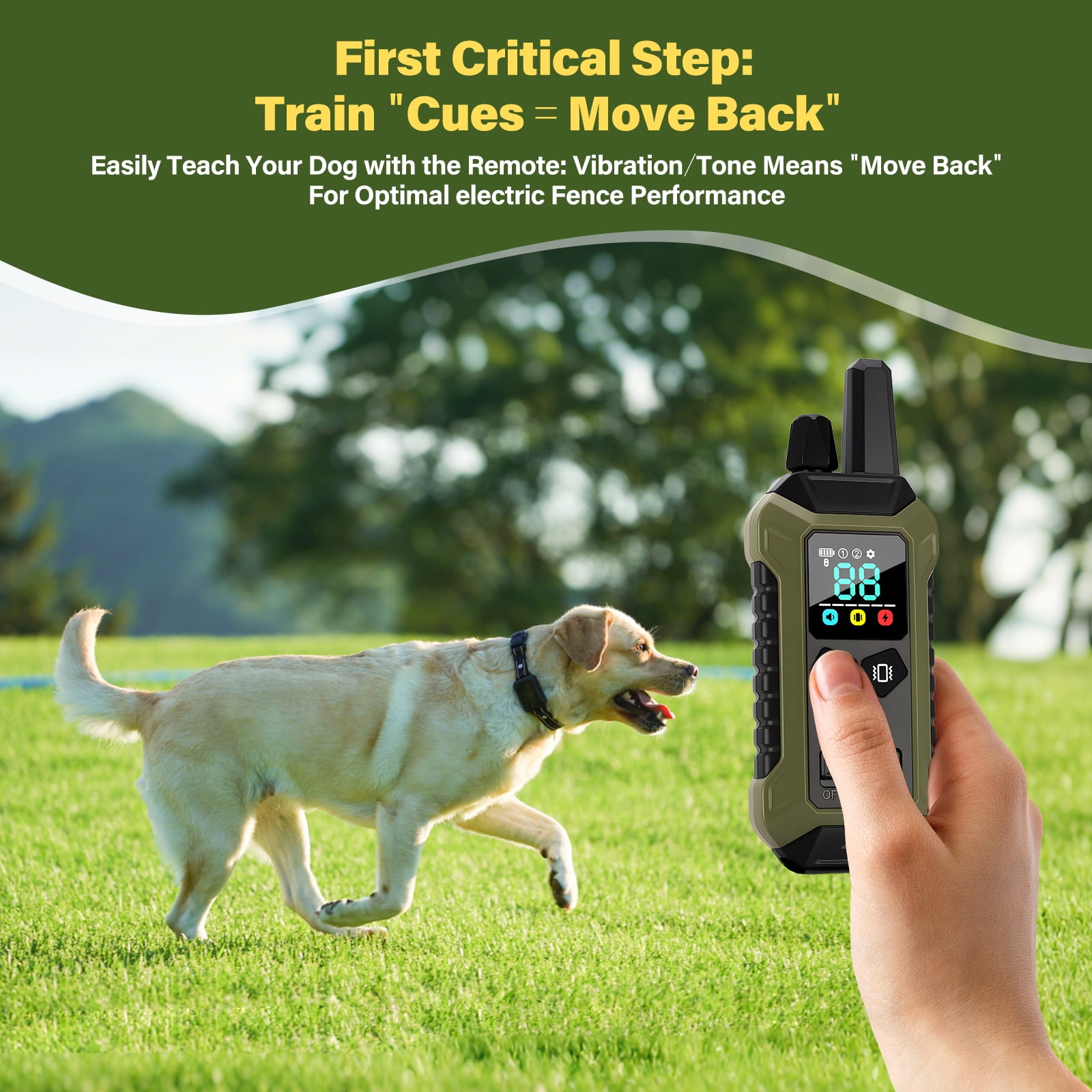 GPS Wireless Dog Fence System - Electric Training Collar with Free App for Dogs 15 Lbs+ (Black)