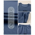 thumbnail image 5 of DOKOTOO 2 Piece Outfits for Women Lounge Sets Casual Crewneck Sleeveless Tops and High Waisted Shorts Summer Matching Set, 5 of 8