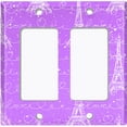 thumbnail image 6 of Metal Light Switch Plate Cover Romantic Paris Eiffel Tower Letter Purple PRS008, 6 of 13