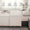 thumbnail image 4 of RYNGHIPY 3 Pcs Pom Pom Fringe Comforter Set King Size Beige Grey Boho Aesthetic Bedr Set Ultra Soft Cute Lightweight Bedding Set for All Season(Beige Grey, King), 4 of 5
