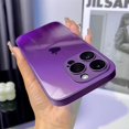 thumbnail image 3 of Funda De Vidrio Colorida De Alta Calidad Para iPhone 14 13 12 11 Pro Max Plus Espejo Teléfono Móvil Con Película De Lente Integrada, 3 of 4