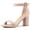 Light Pink, variant on BLISSFUL STEP Women's Shoes Ankle Strap Block Heel Buckle Open Toe Sandals Black 7