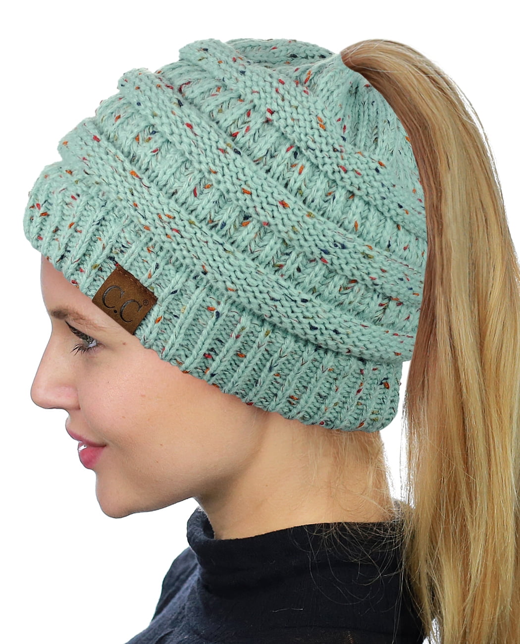 ponytail sock hat